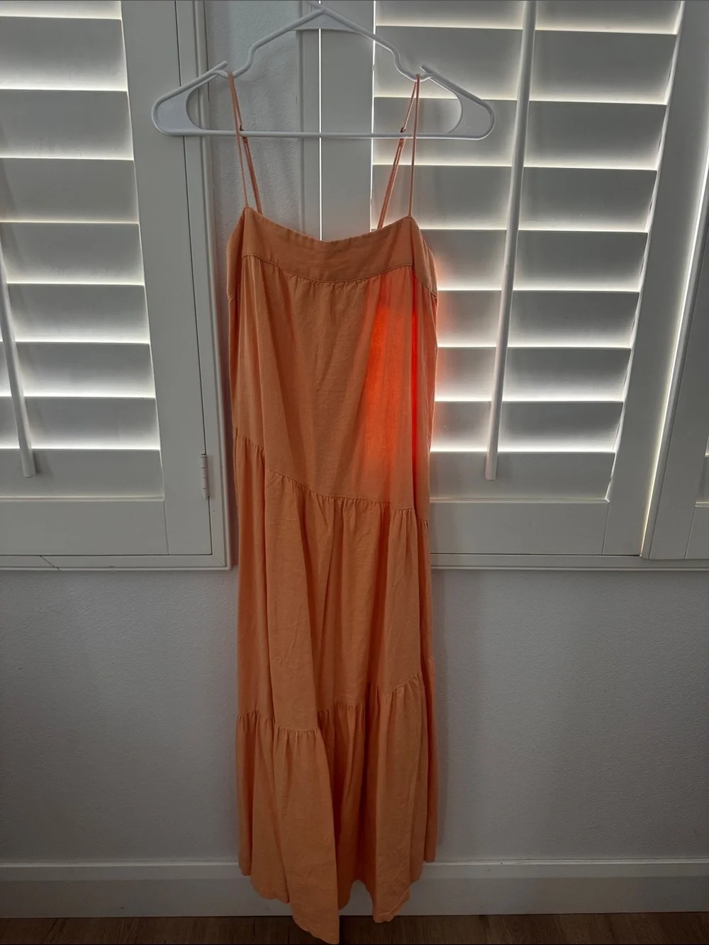 Abercrombie & Fitch Light Peach Elastic-Waist Maxi Skirt